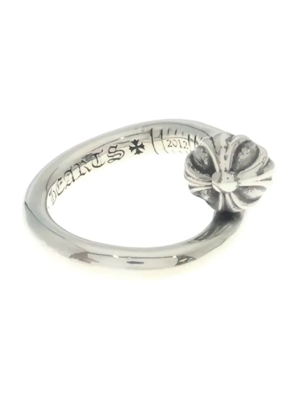 Chrome Hearts Nail Crsball Cross Ball Ring Silver